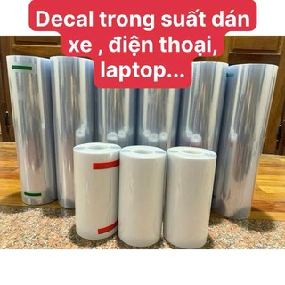 Decal siêu trong dán xe, điện thoại laptop, decal nilon trong suốt sẵn keo loại tốt chống trầy xước