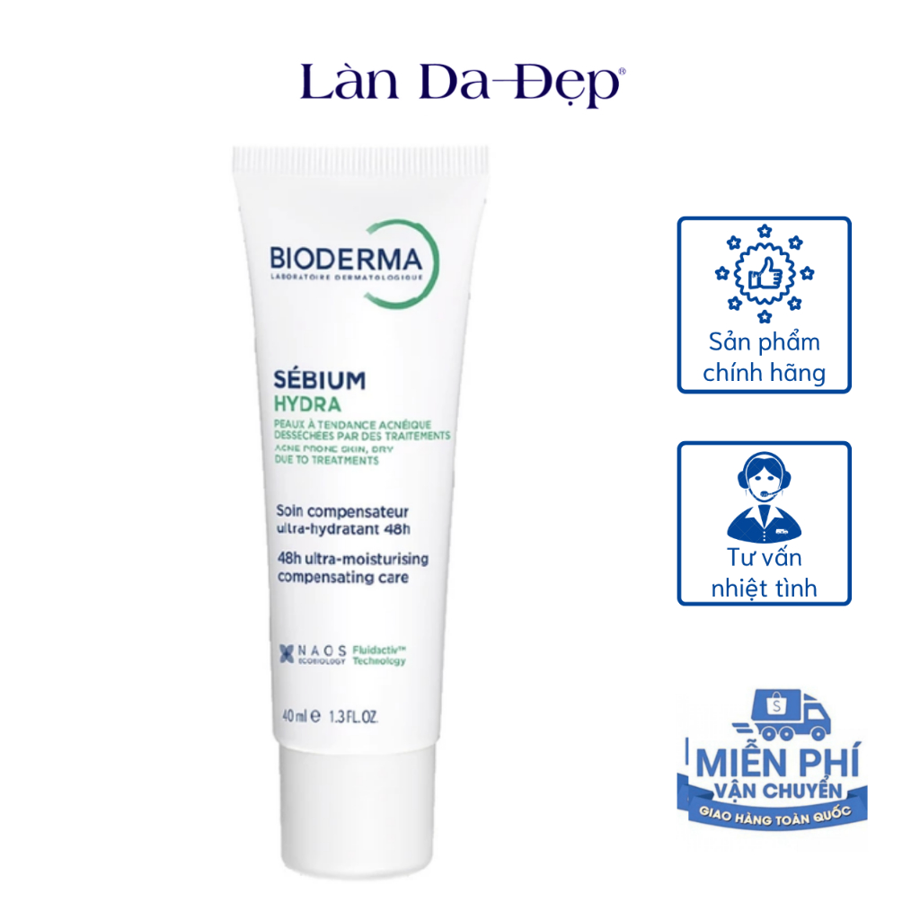 Kem dưỡng ẩm giảm khô căng, bong tróc cho da mụn Bioderma Sebium Hydra - 40ml