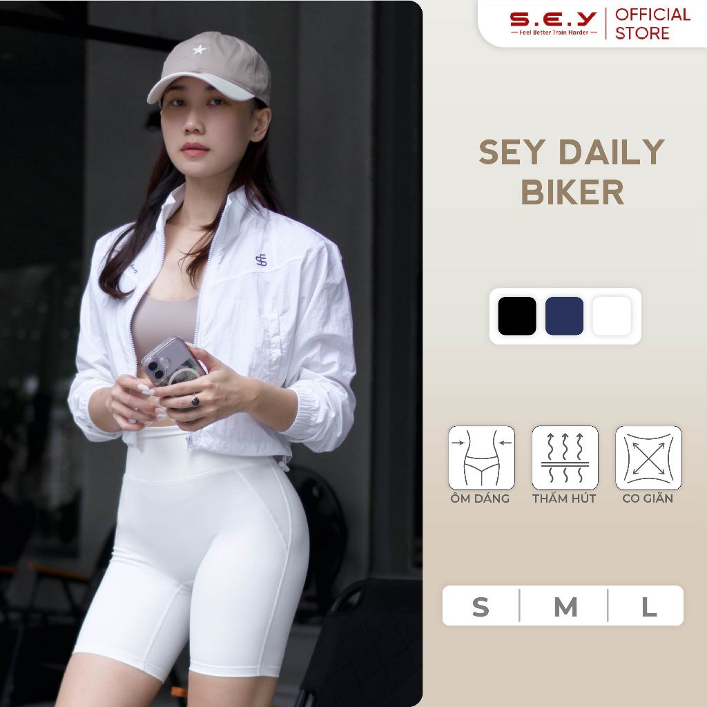 Quần Biker Thể Thao SEY Daily Biker, Đồ Tập Gym Nữ, Quần Đạp Xe, Chất Liệu Cao Cấp, Thể Thao,Co Giãn