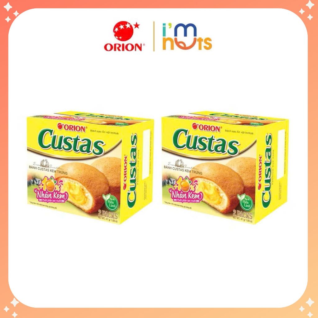 Bánh Custas ChocoPie Vị Kem Trứng Bánh Orion Custas Vị Kem Cốm Sen Vị Cacao Bánh Thơm Ngon Sánh Dẻo 