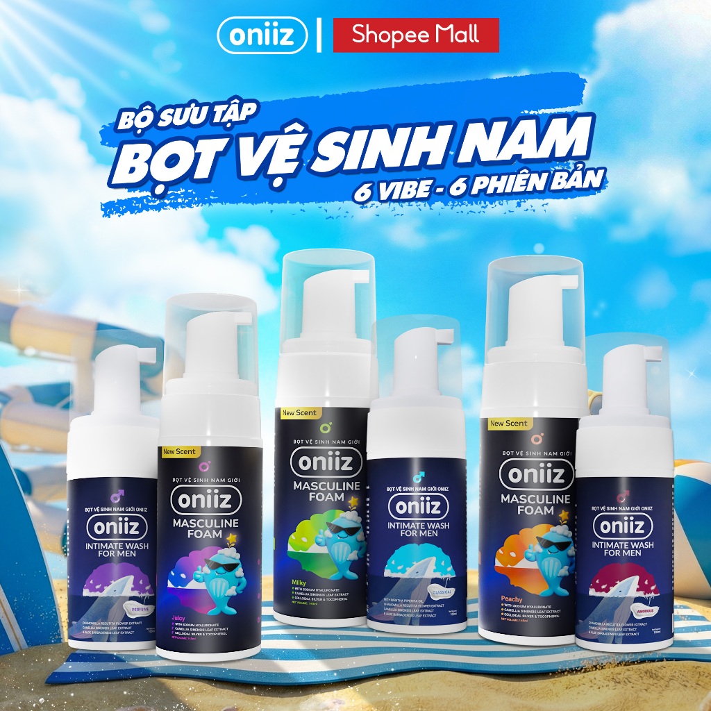 Bộ sưu tập Bọt vệ sinh nam giới Oniiz, Dung dịch Masculine Foam Oniiz Plus hương nước hoa, cocktail 