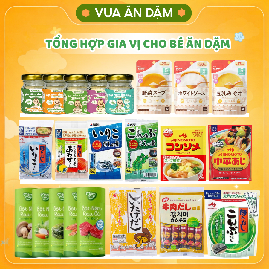 (Tổng Hợp Gia Vị cho bé ăn dặm) Bột Nêm Rau Củ cho bé-Kodomo-Anpaso-Mămmy / Hạt nêm Massel đủ vị của Úc cho bé