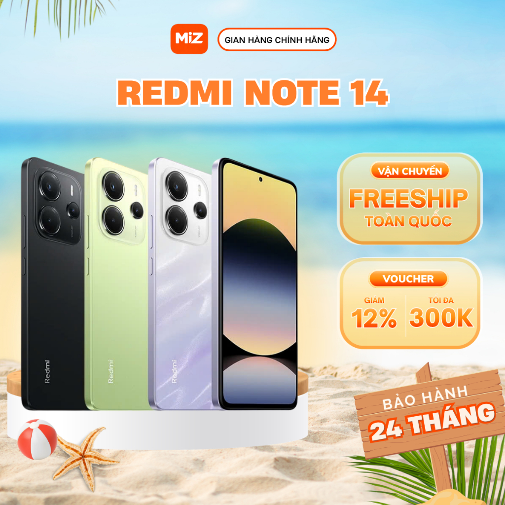 Điện Thoại Xiaomi Redmi Note 14 6/128GB - 8/128GB - 8/256GB Quốc Tế - Bảo hành 24 Tháng