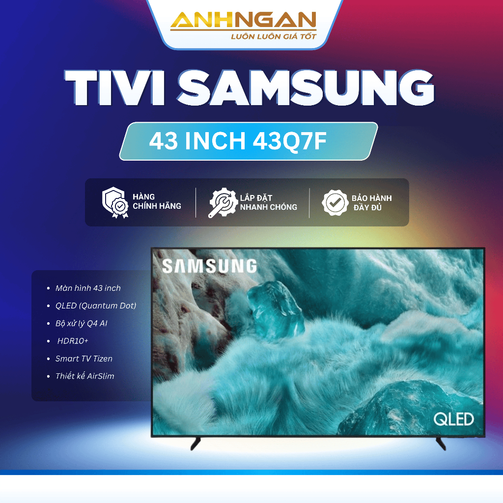 Smart Tivi Samsung QLED 4K 43 inch QA43Q7FA 2025 | QLED, HDR, Tizen, Bảo hành 24 tháng