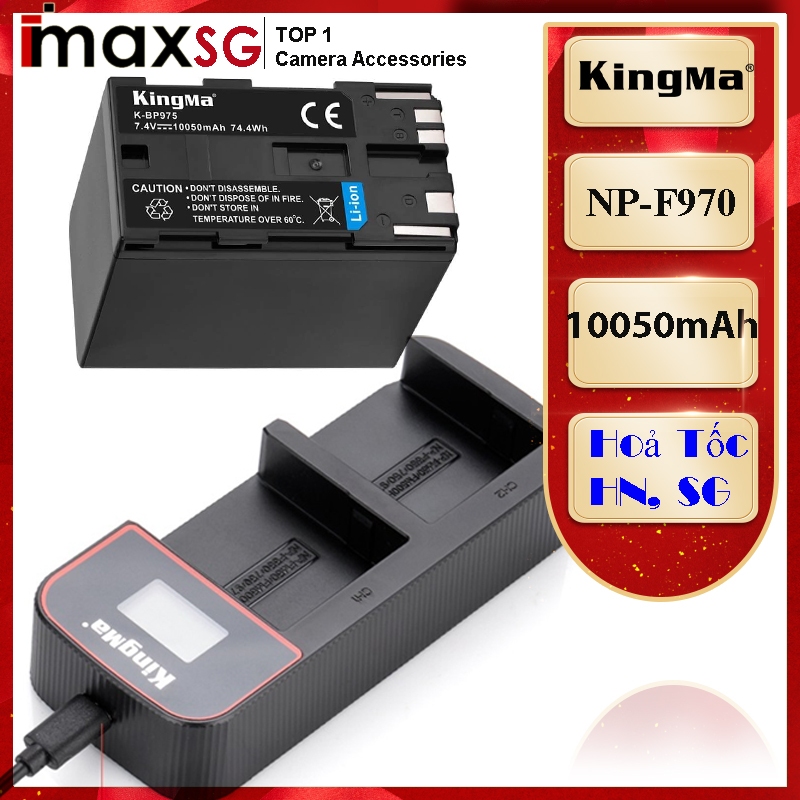 PIN SẠC MÁY ẢNH KINGMA FOR SONY NP-F970 DUNG LƯỢNG 10050MAH