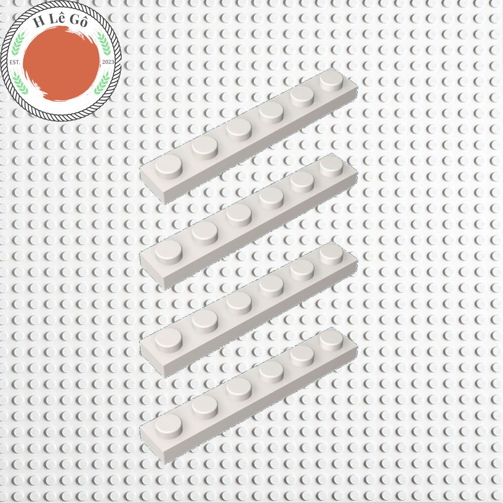 Combo 4 gạch 1x6 dẹt màu trắng