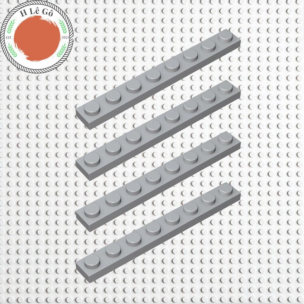 Combo 4 gạch 1x8 dẹt màu xám nhạt