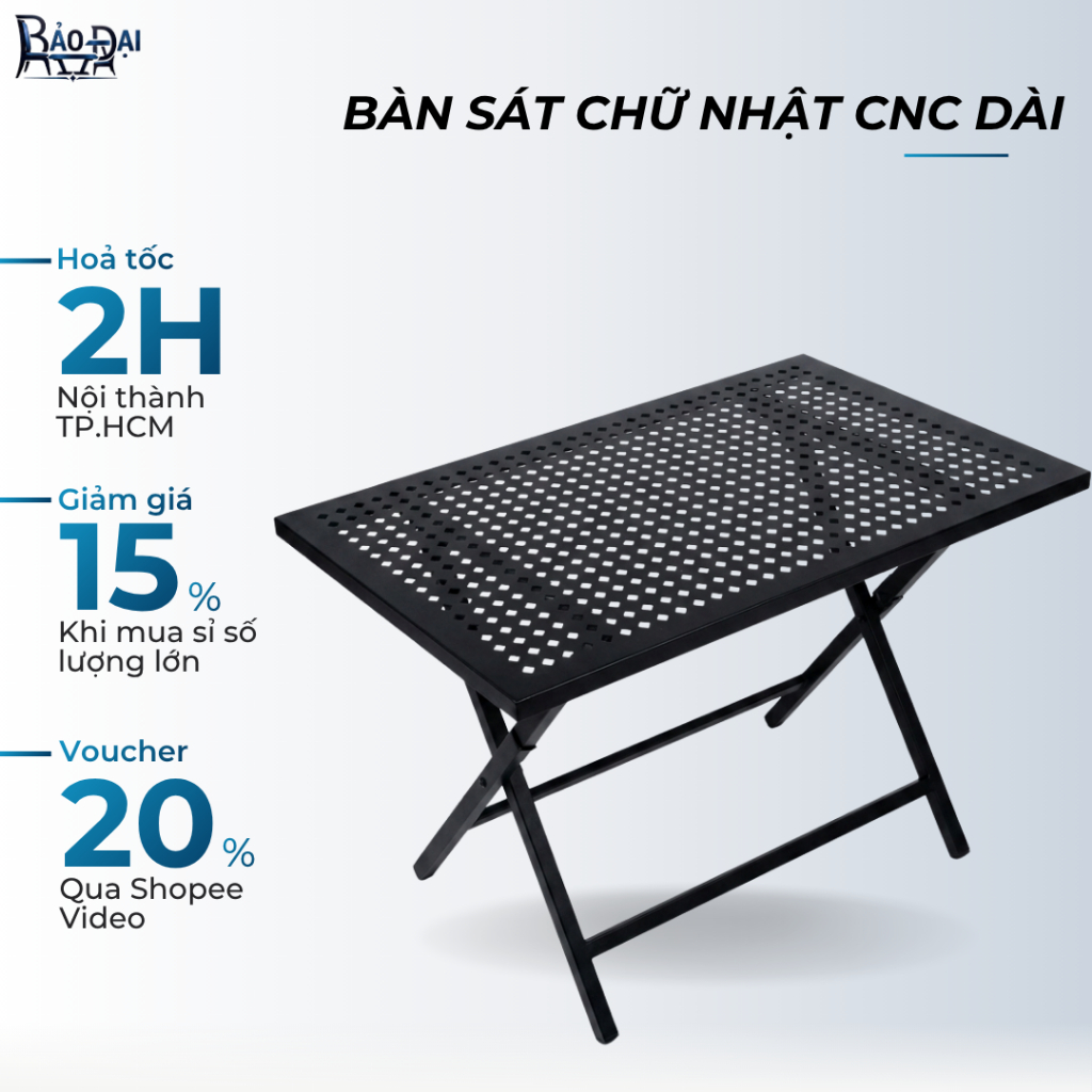 Bàn xếp 50cm*90cm cao 60cm, bàn mặt CNC mẫu mới giá sỉ