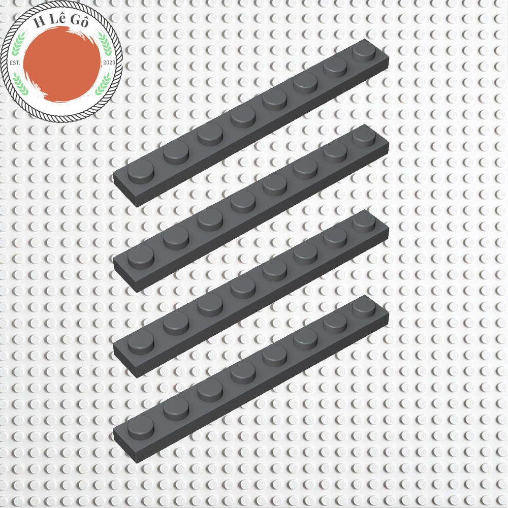 Combo 4 gạch 1x8 dẹt màu xám đậm