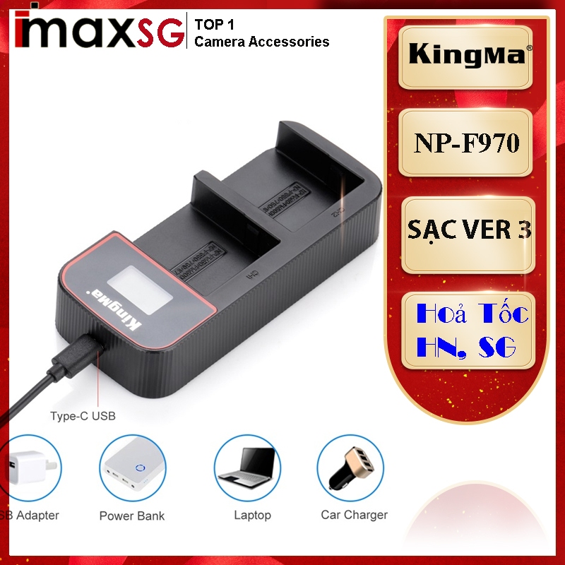 1 SẠC VER 3 KINGMA THAY THẾ CHO MÁY ẢNH SONY NP-F970