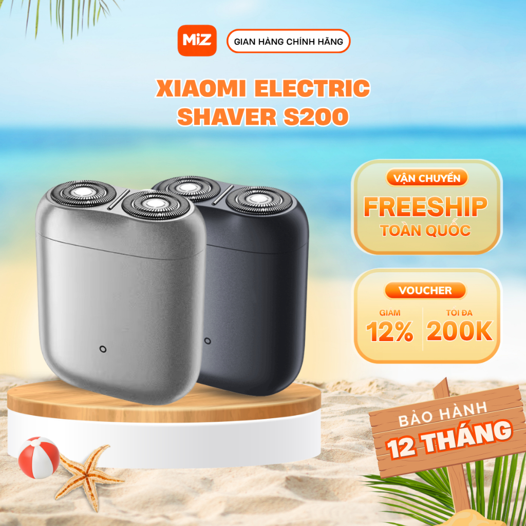 Máy Cạo Râu Xiaomi Electric Shaver S200 - Hỗ trợ cạo khô và ướt - Bảo hành chính hãng 12 tháng