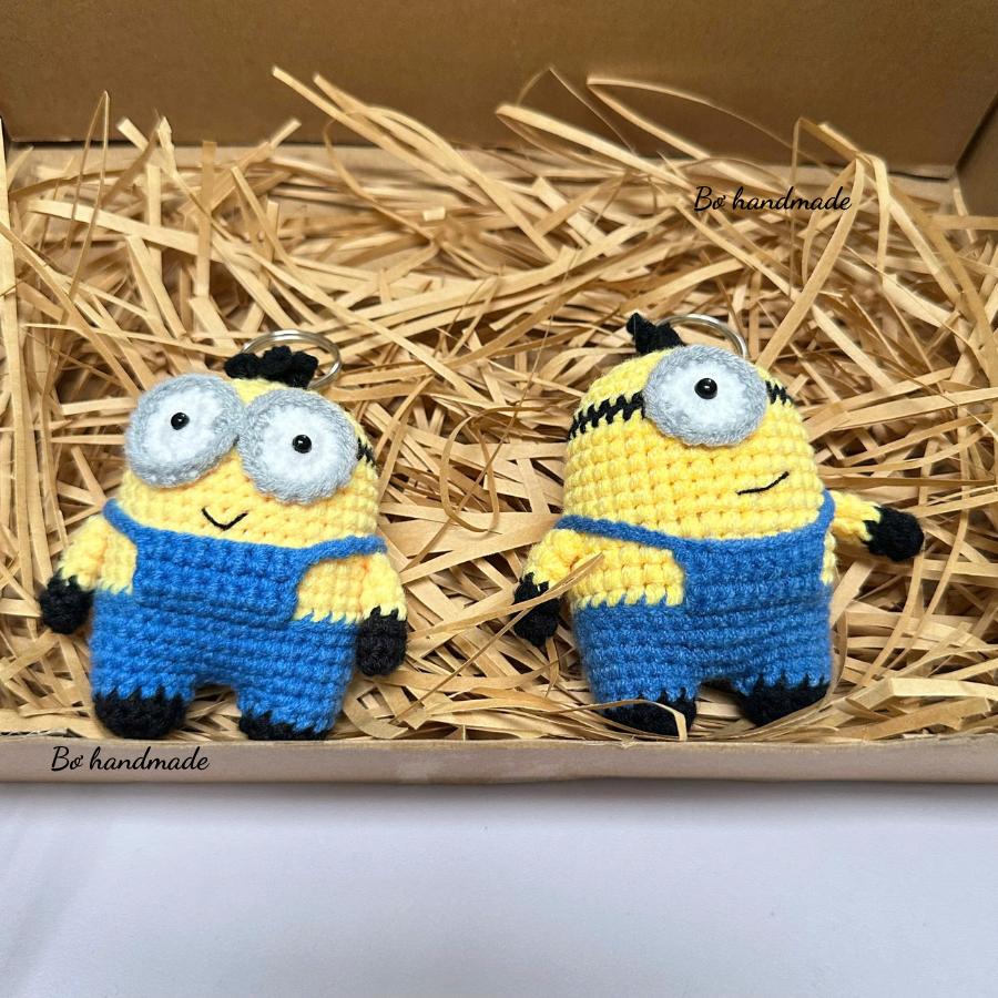 Móc khoá len minion handmade,móc khoá treo cặp cute xinh xắn,quà tặng