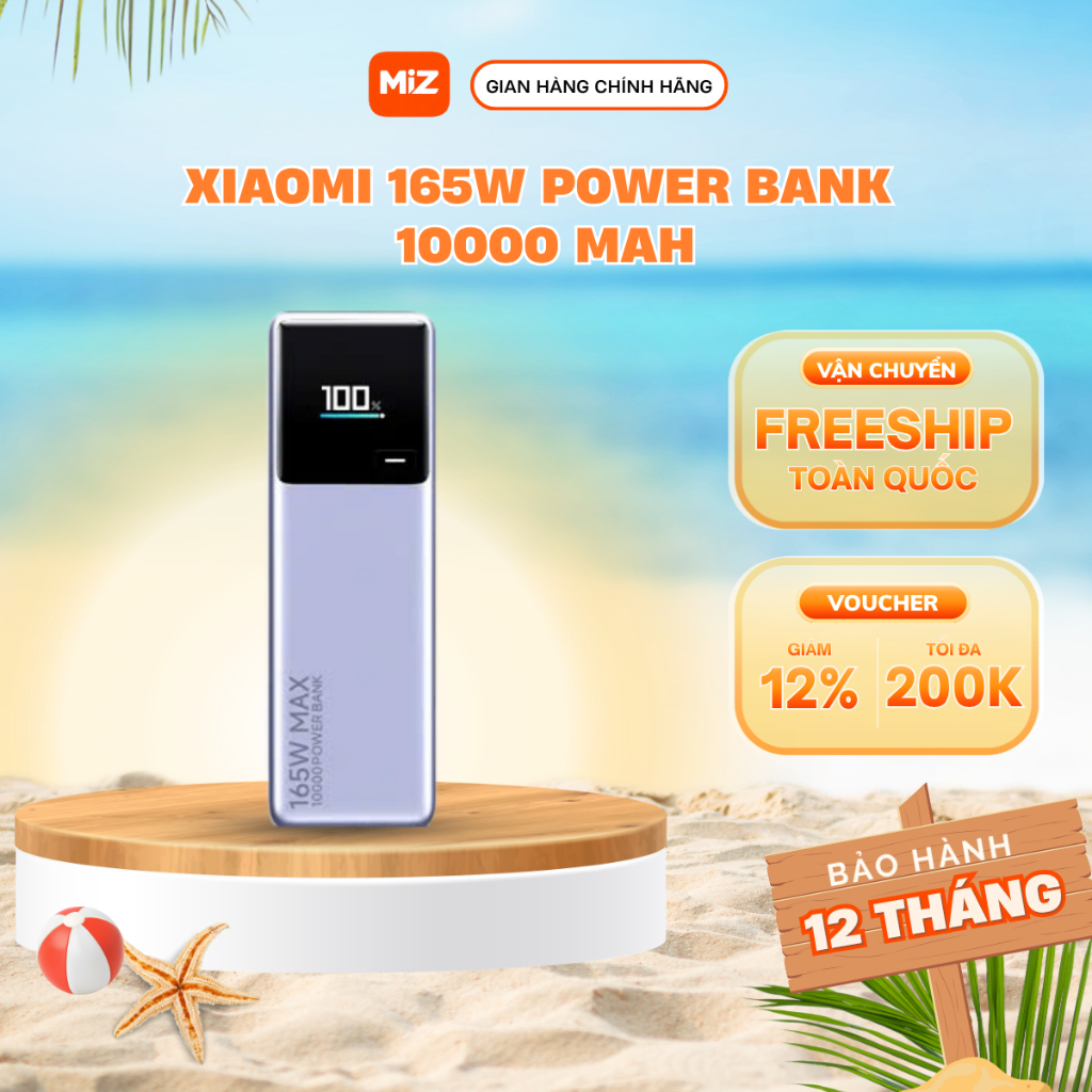 Pin dự phòng Xiaomi Power bank 165W 10000mAh- Hàng chính hãng - Bảo hành 12 tháng