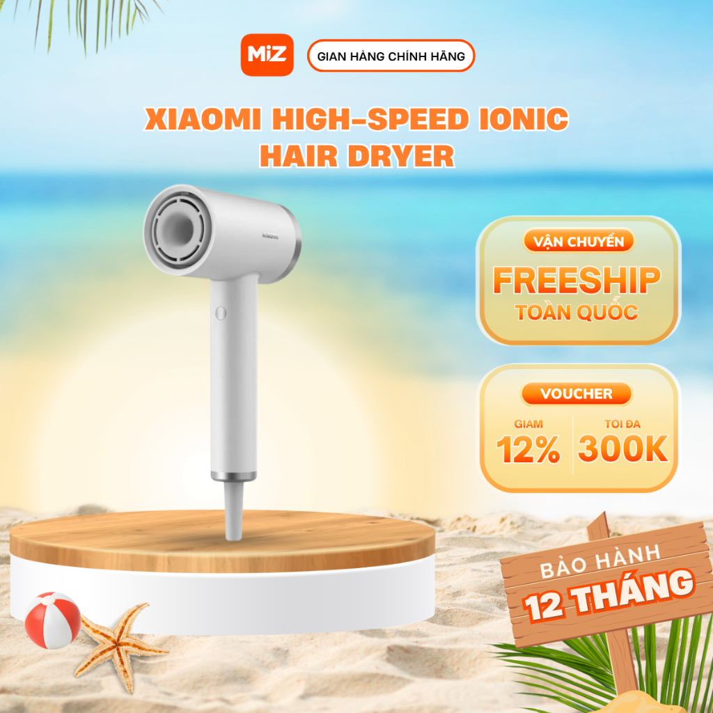 Máy Sấy Tóc Xiaomi High-speed Ionic Hair Dryer Tốc Độ Cao, Chính hãng bản quốc tế - BH 12 Tháng