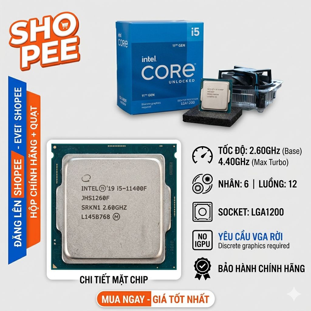combo i5 11400f + h510-mr hàng 97% bảo hành 36 tháng