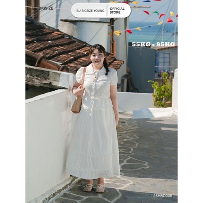 Set áo rút eo bèo gấu + chân váy dài BIGSIZE (55kg đến 95kg) – 26HBD006 - [BU Bigsize Young]
