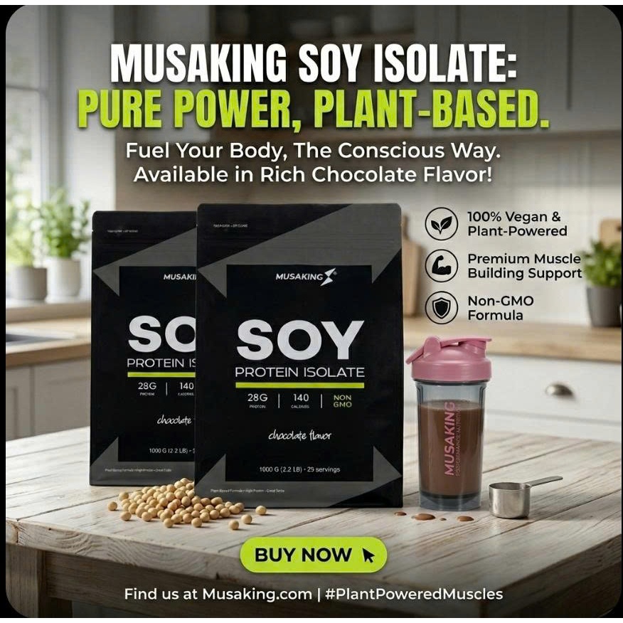 [COMBO 2 TÚI] BỘT SOY PROTEIN ISOLATE MUSAKING TÚI 1KG VỊ CHOCOLATE