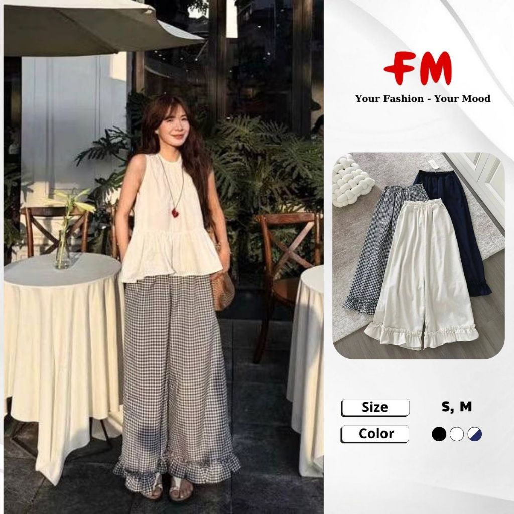 Quần Kaki Nữ Ống Suông FMSTYLE Lưng Thun Lai Bèo Hottrend Mang Thoải Mái 26040641