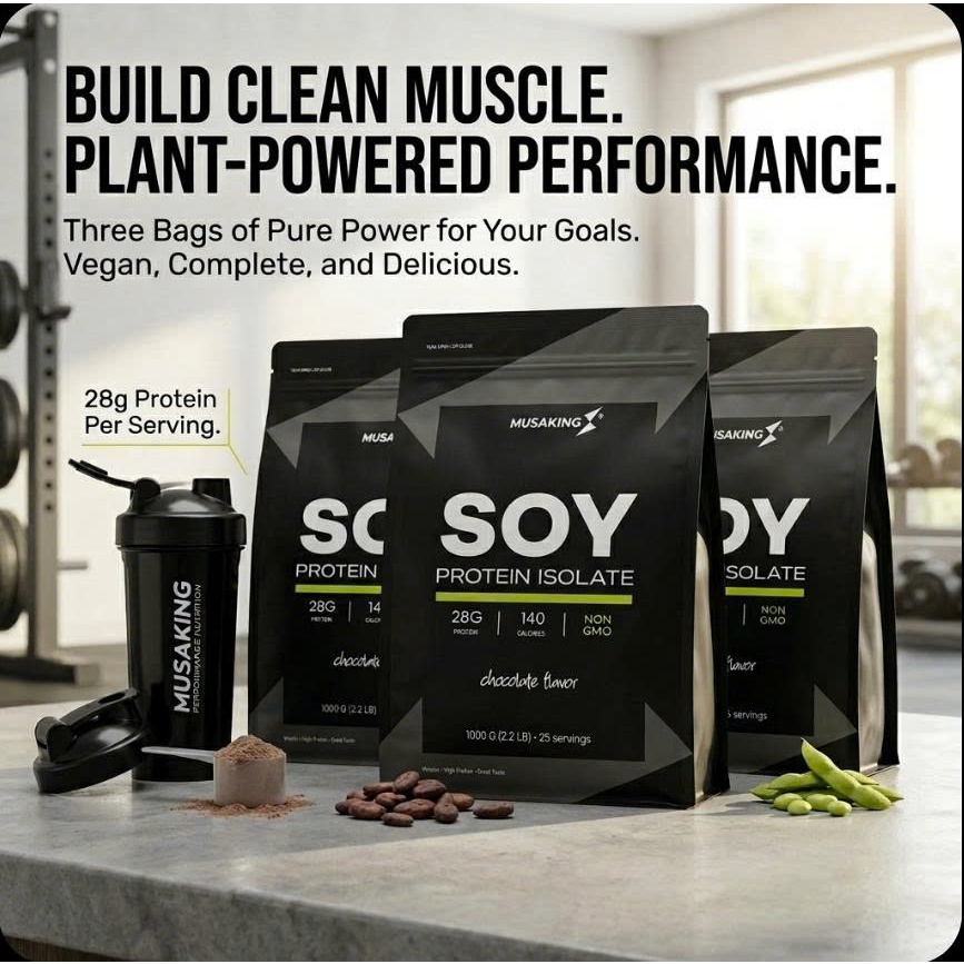 [COMBO 3 TÚI] BỘT SỮA TĂNG CƠ SOY PROTEIN ISOLATE MUSAKING TÚI 1KG