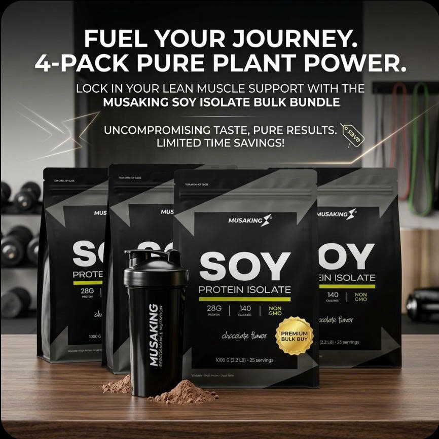 [COMBO 4 TÚI] BỘT SỮA SOY PROTEIN ISOLATE MUSAKING TÚI 1KG[CHÍNH HÃNG]