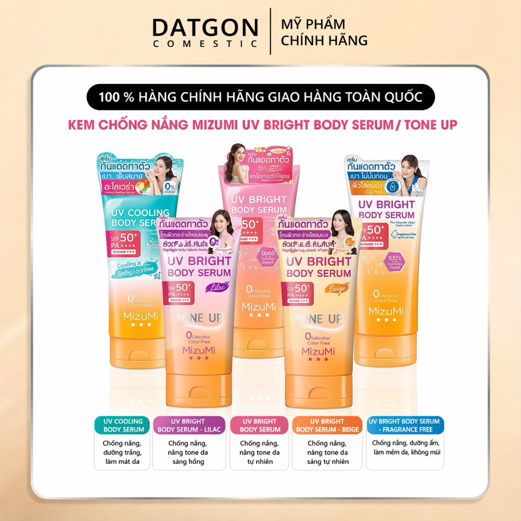 [HOẢ TỐC] MizuMi | Kem chống nắng body Mizumi SPF50+ PA++++ nâng tone trắng da UV Bright Body Serum 