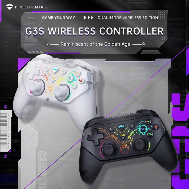 Tay Cầm Chơi Game Machenike Dual-Mode G3s ( Black/ White, Có dây/2.4G Wireless) - BH 12 Tháng Chính 