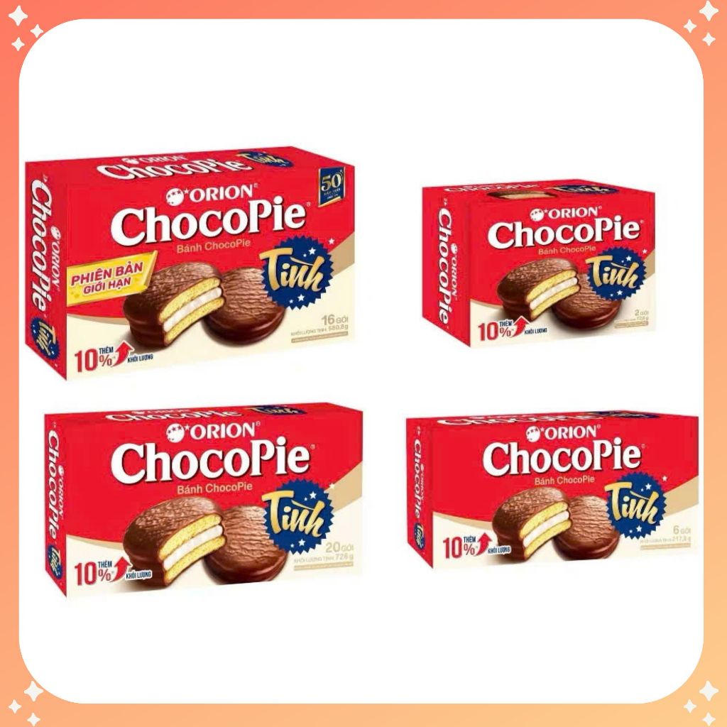 Bánh Orion Custas Vị Cacao Bánh Custas ChocoPie Kem Trứng Vị Kem Cốm Sen Bánh Thơm Ngon Hảo Hạng Ăn 