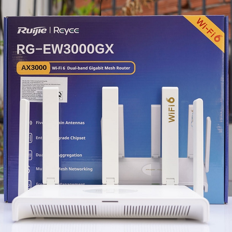 Bộ Phát WiFi6 Tốc Độ Cao Chuẩn Ax3000Mbps Ruijie RG-EW3000GX