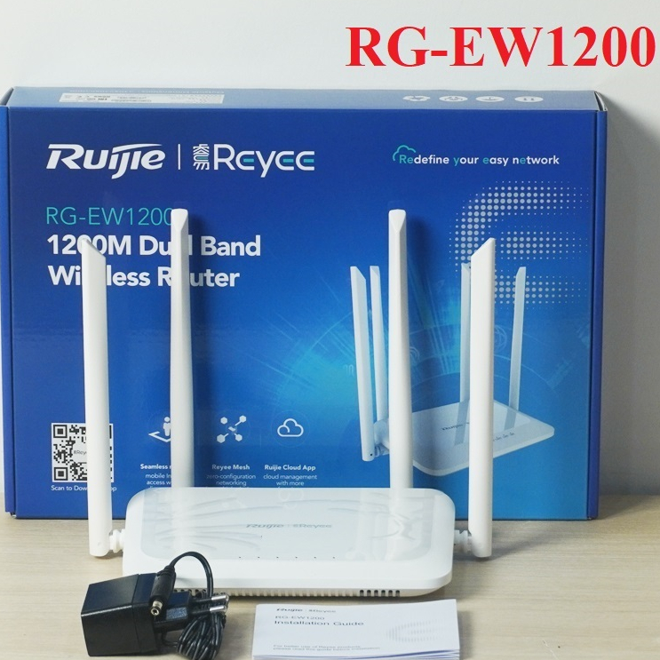 Bộ Phát WiFi Router Ruijie RG-EW1200 Băng Tần Kép Chuẩn AC1200Mbps