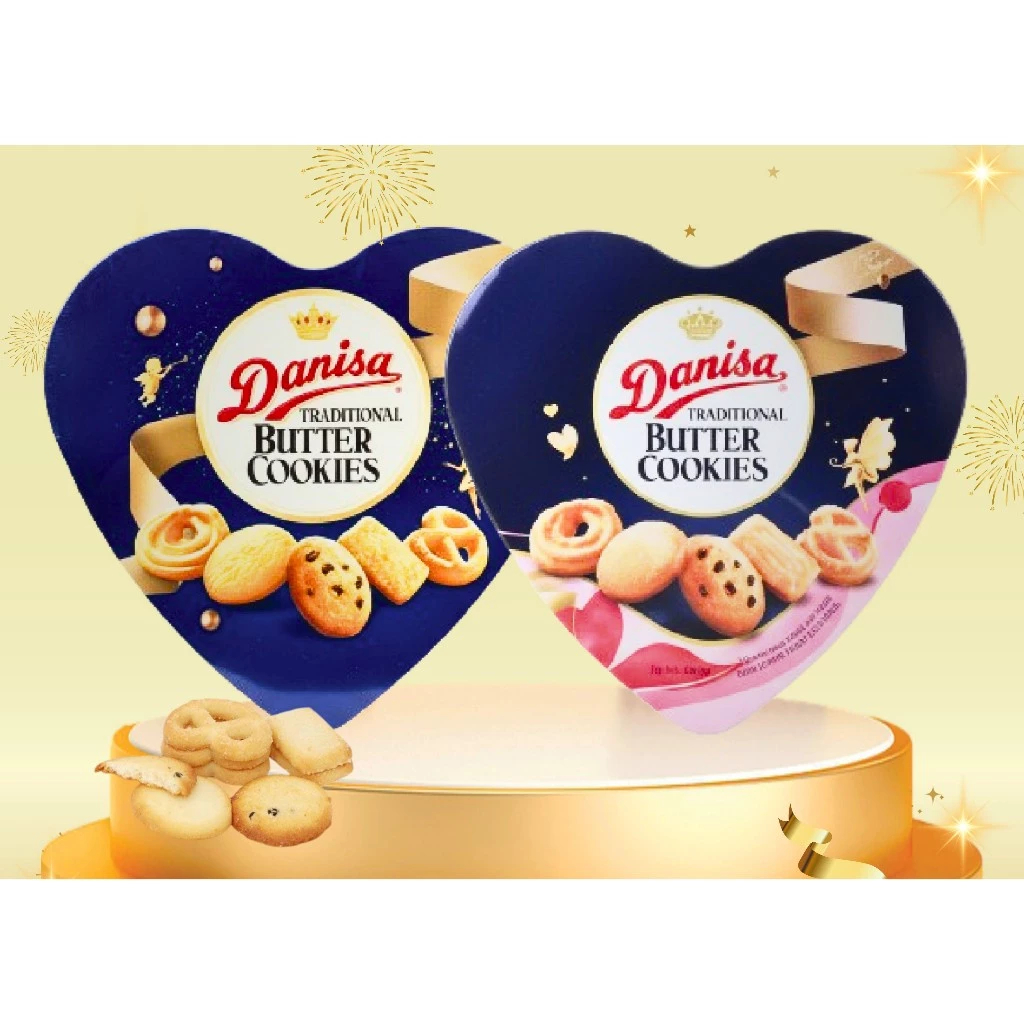 (Date 11.2026) Bánh quy bơ Danisa hộp thiếc trái tim 132g