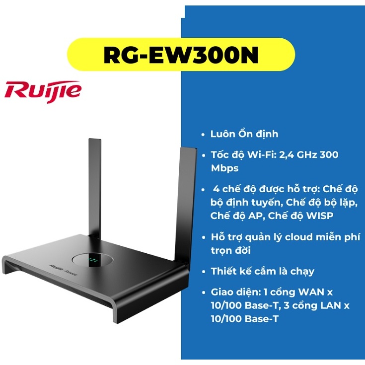 Bộ phát WiFi Ruijie RG-EW300N tốc độ 300Mbps