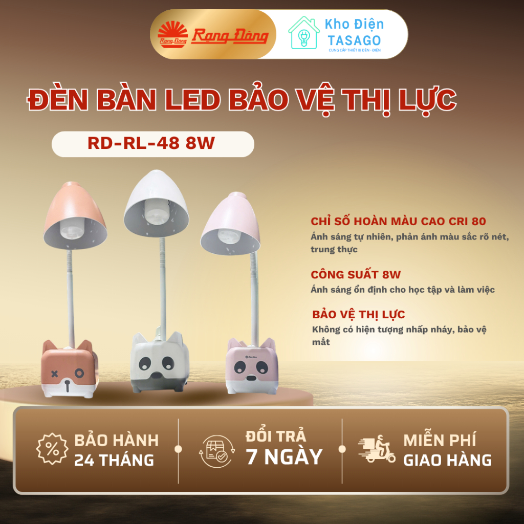Đèn bàn Led chống cận 8W Rạng Đông - Model: RD-RL-48 8W