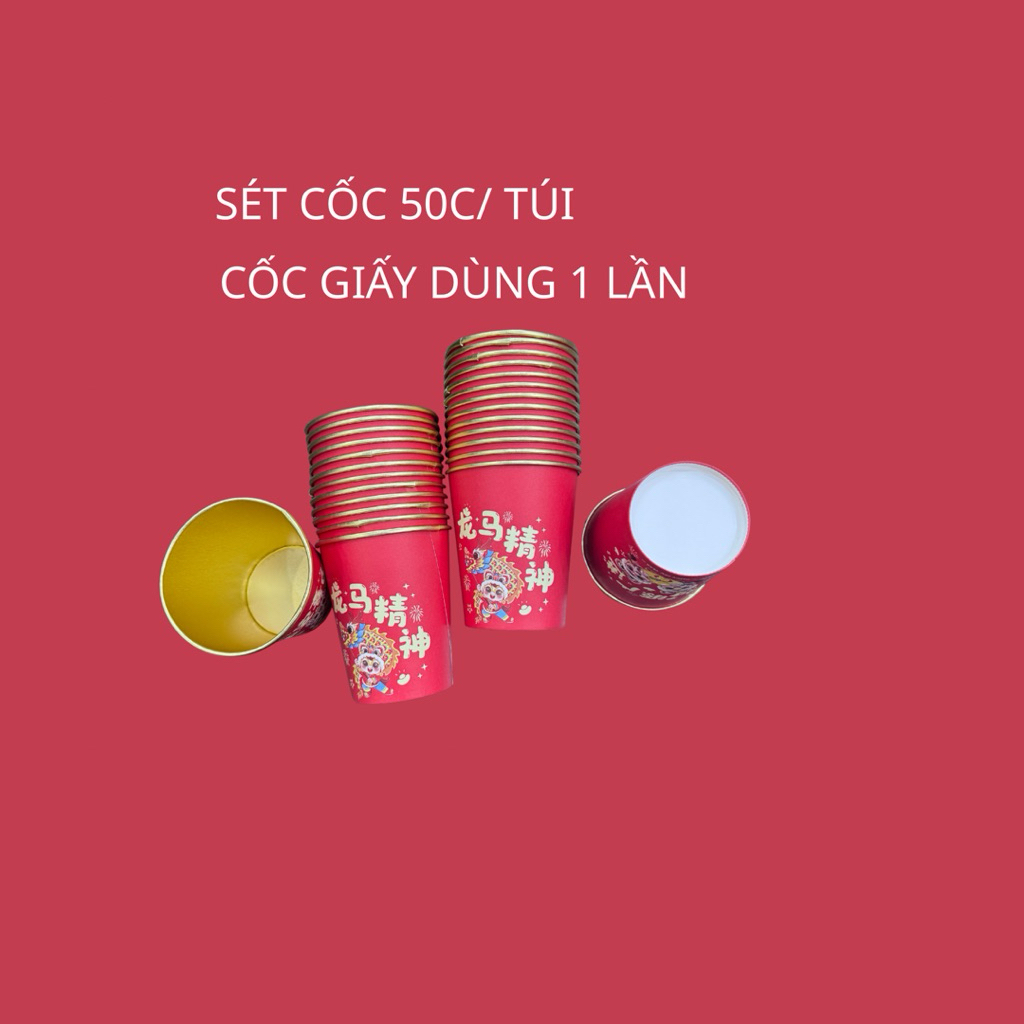 Cốc giấy kỳ lân đỏ