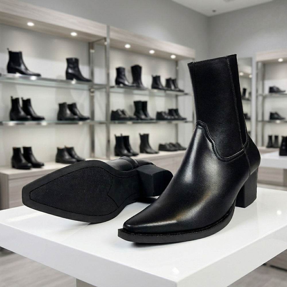Giày Zip Boots Nam Da Nguyên Tấm J1, Giày Santiago Lukas Boot Đế Cao 7cm Hot Trend