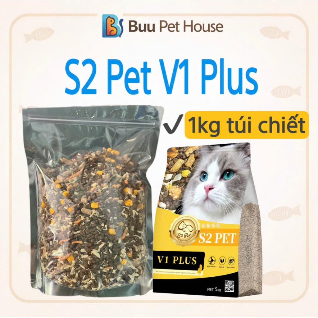 [1kg chiết] Hạt S2 Pet Siêu Topping Cho Mèo Mọi Lứa Tuổi S2 PET V1