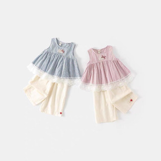 Set áo caro phối ren mix quần thô bé gái,hàng QCCC kèm hình thật.