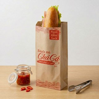 1000 Túi Giấy Đựng Bánh Mì Chả Cá