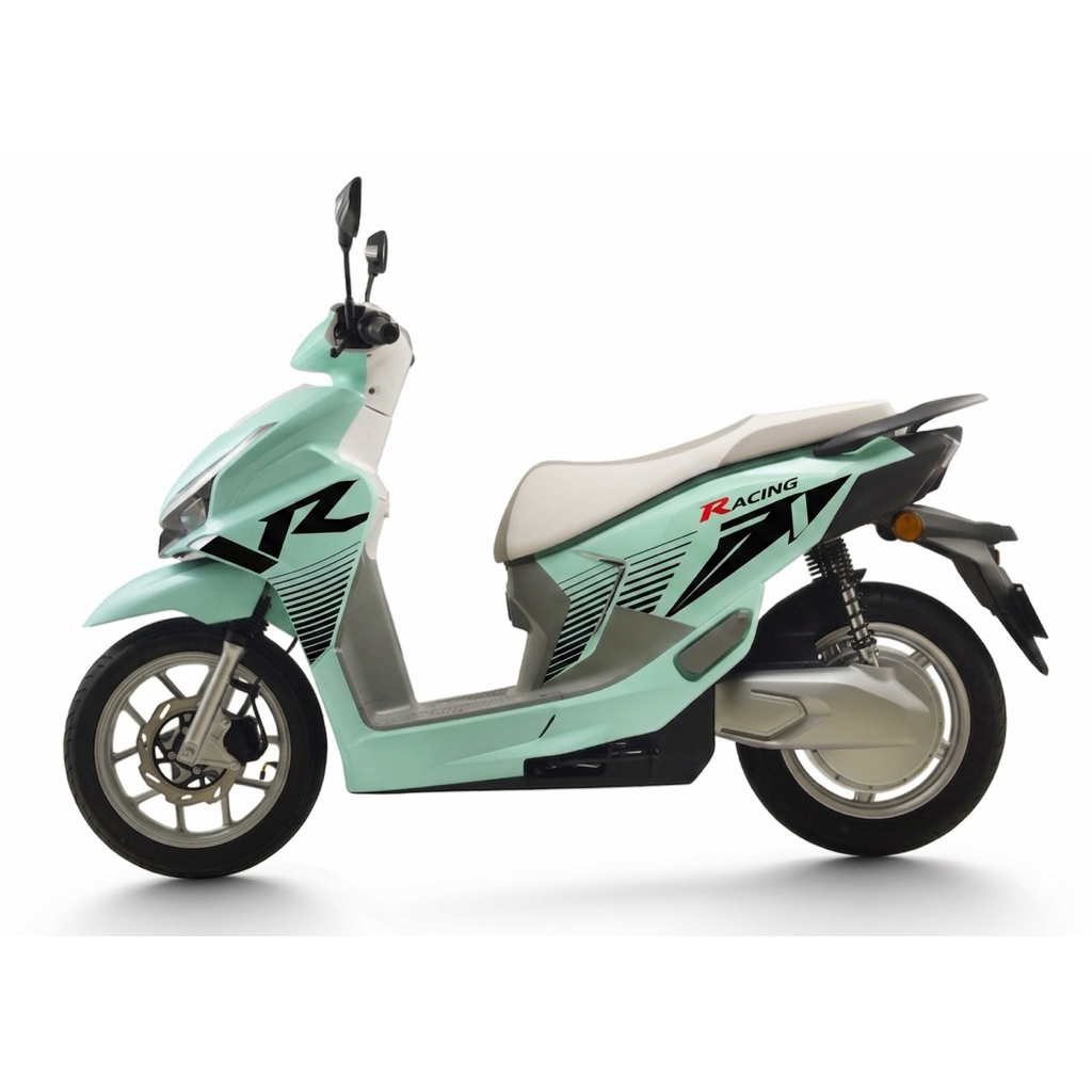 tem xe velax racing xanh soobin - tem xe điện yadea
