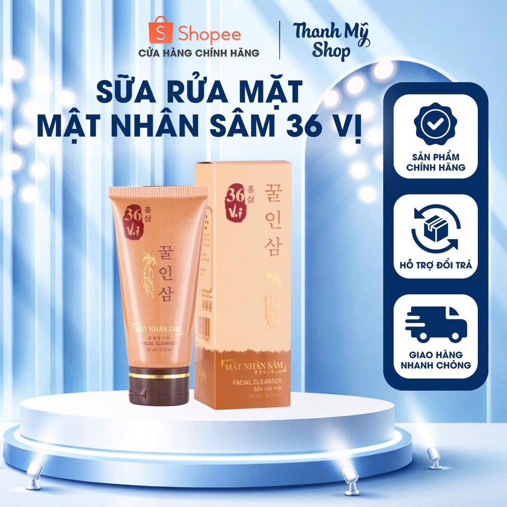(C.Hãng100%) Sữa Rửa Mặt Sâm Đỏ 36 Vị Mật Nhân Sâm