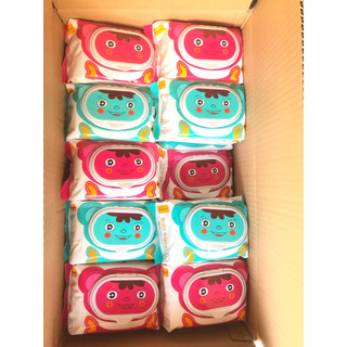 Thùng 10 gói khăn ướt baby gói to 650gr, không mùi, không cồn
