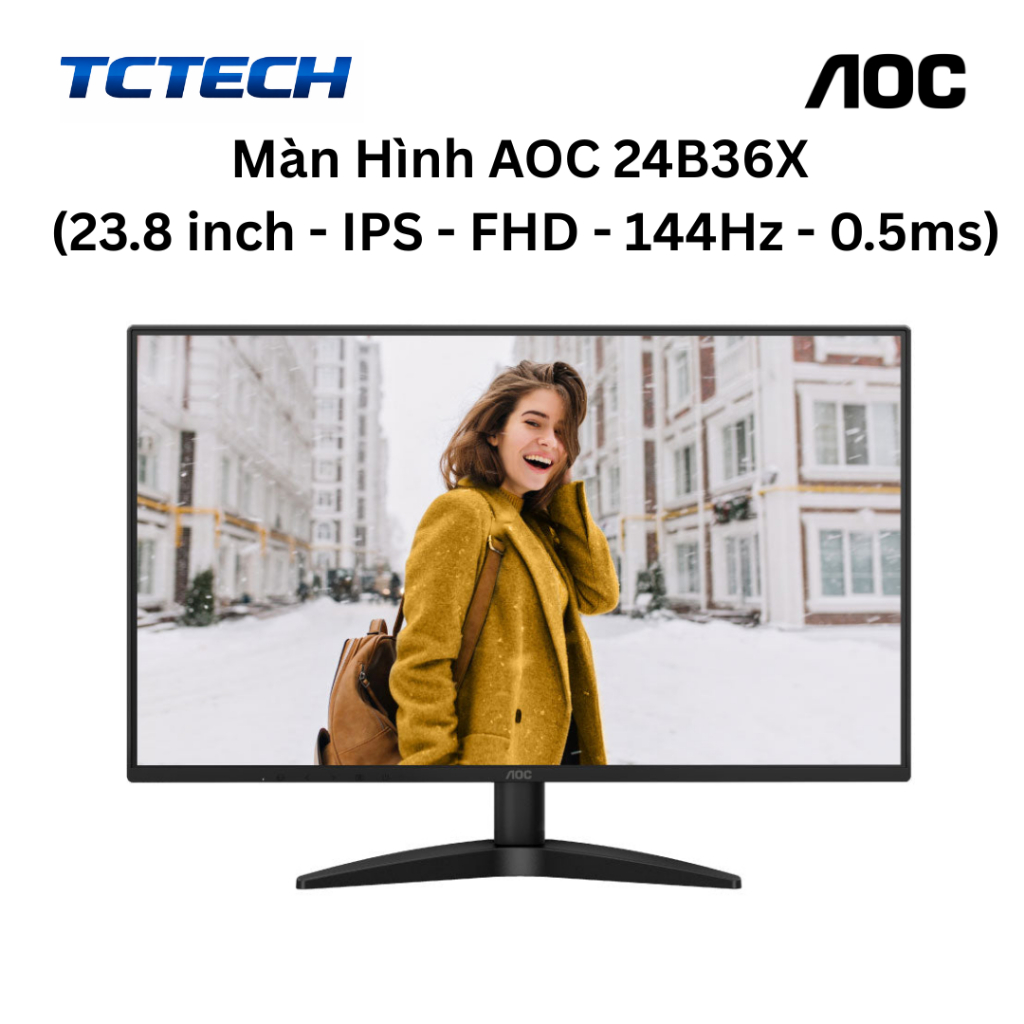 Màn Hình AOC 24B36X  (23.8 inch - IPS - FHD - 144Hz - 0.5ms) Chính Hãng