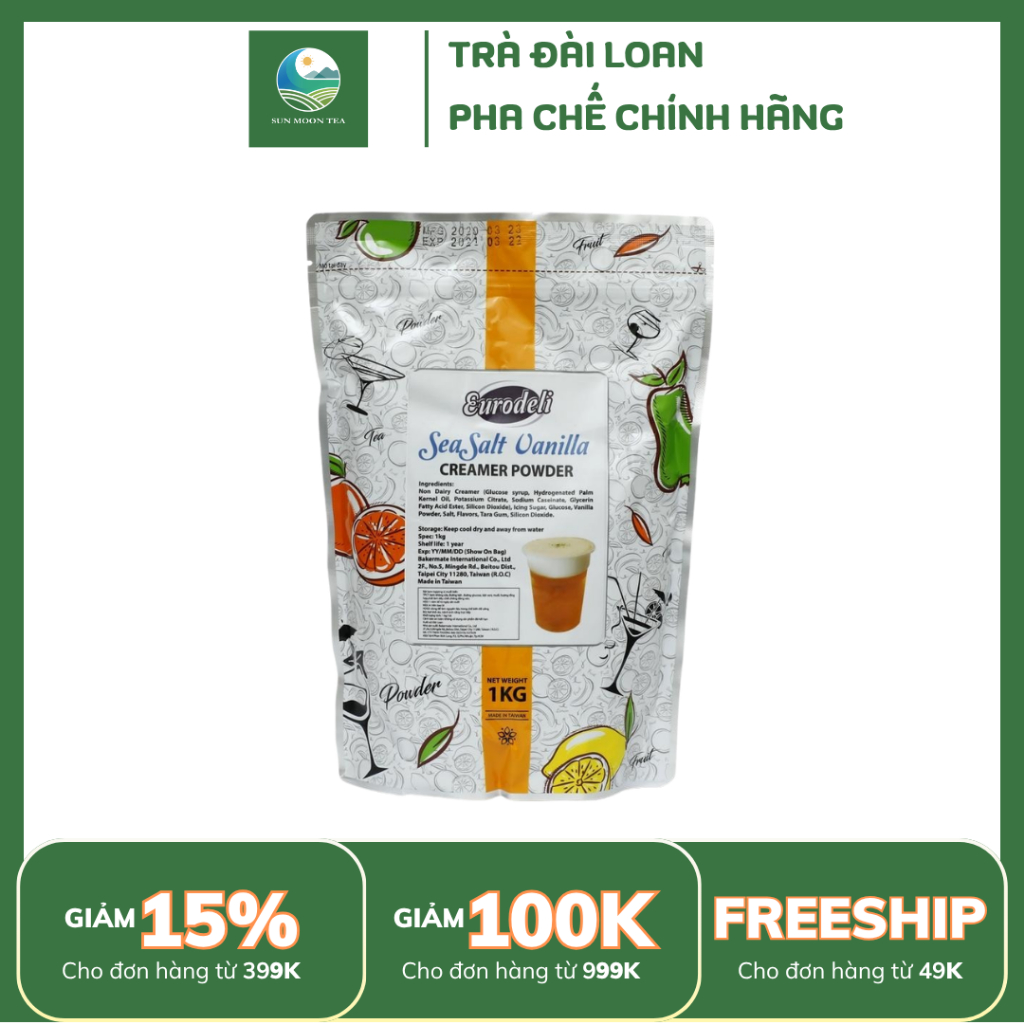 Bột Kem Muối Biển Eurodeli Làm Kem Mặn, Kem Machiato, Trà Sữa Thơm Ngon Hàng Chính Hãng Đài Loan Túi
