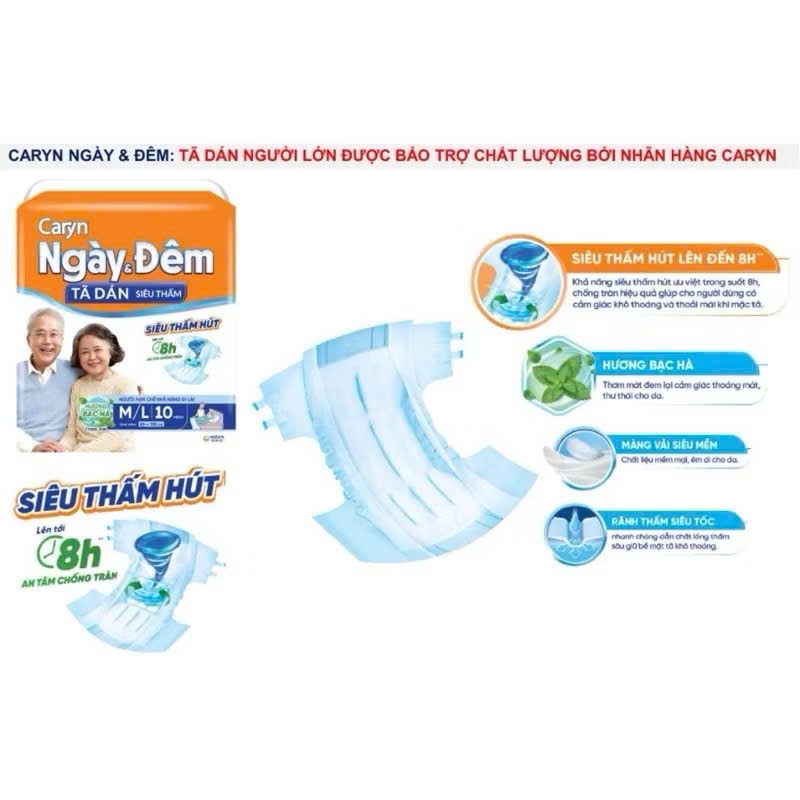[BÁN LẺ 5 MIẾNG] Tã Bỉm Dán Caryn tiết kiệm cho mẹ đi sinh đủ size M/ L/ XL - Bỉm mẹ đi sinh Caryn