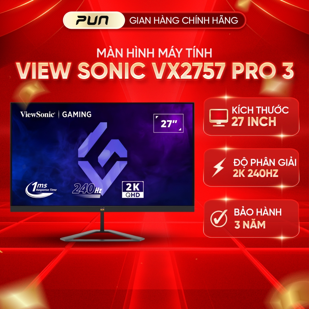 Màn hình Gaming ViewSonic VX2758-2K-PRO 27" 2K - Nano IPS - Fast IPS, 180Hz - 185Hz - 240Hz - Mới 10