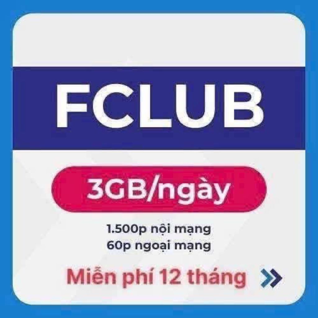 SIM VINAPHONE 12FCLUB NGUYÊN KÍT [CÓ ESIM]