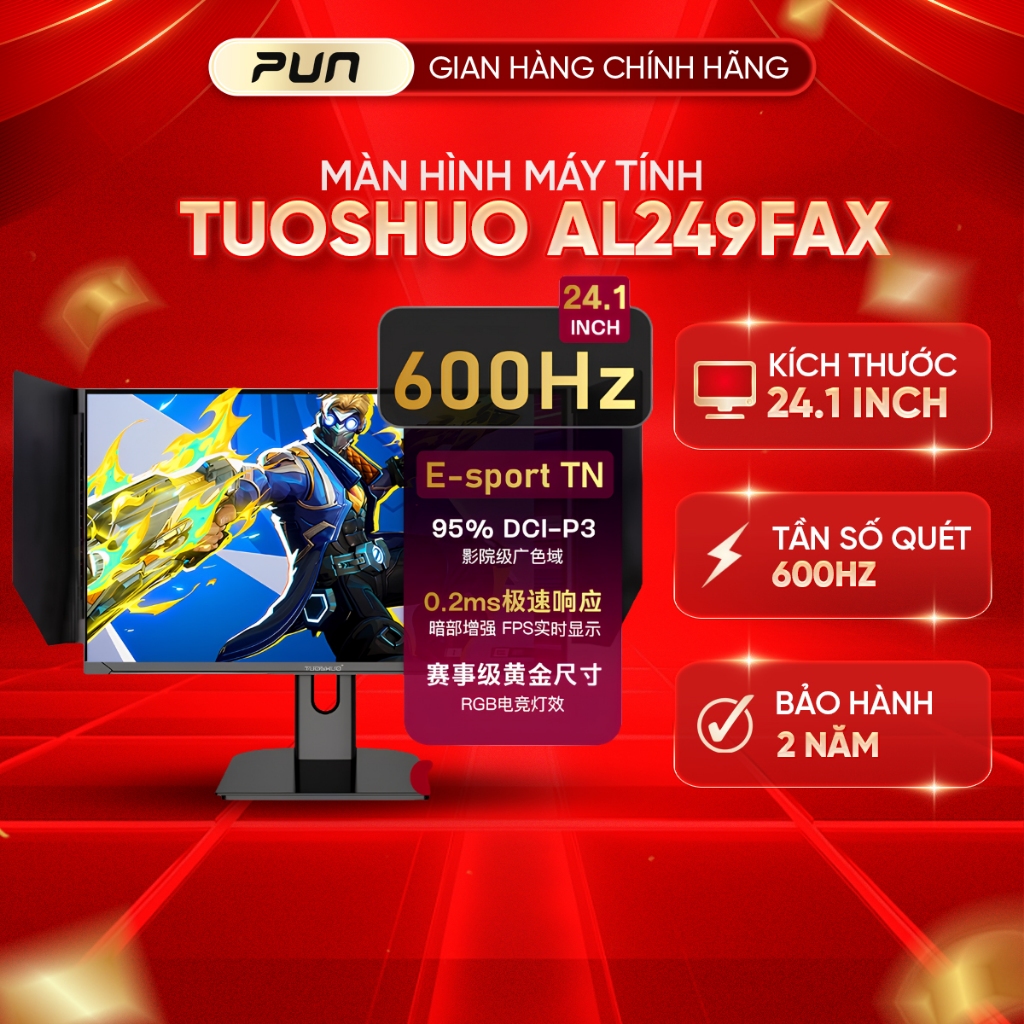 Màn Hình Gaming Tuoshuo AL249FAX 24.1 inch 600Hz – E-sport TN Cùng Nền Zowie XL2586X, 0.2ms, 95% DCI-P3, G-Sync / Freesy | BigBuy360 - bigbuy360.vn