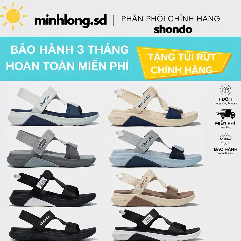 Giày Sandal Nam Nữ F7R Thoải Mái, Nhẹ Êm Shondo Nhiều Màu