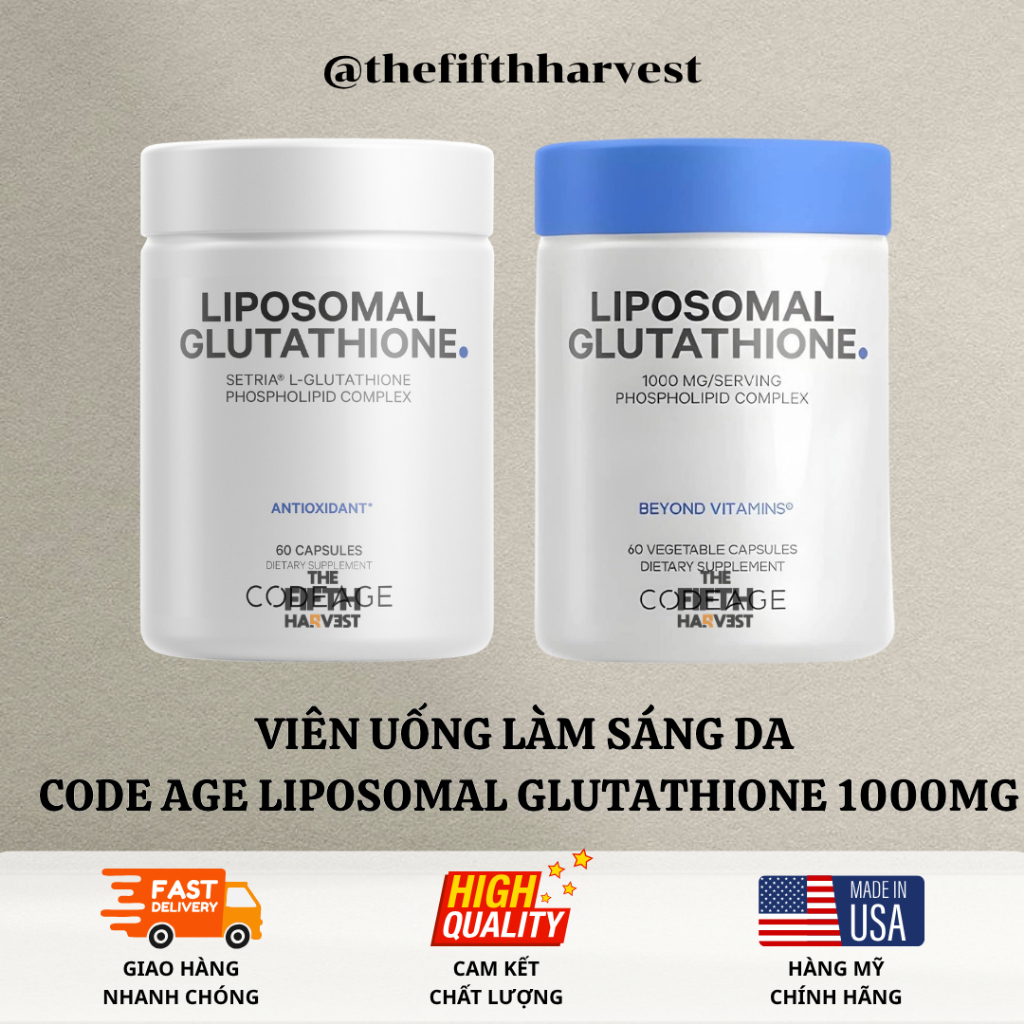 [HÀNG MỸ] Viên uống làm sáng da CODEAGE LIPOSOMAL GLUTATHIONE 1000mg