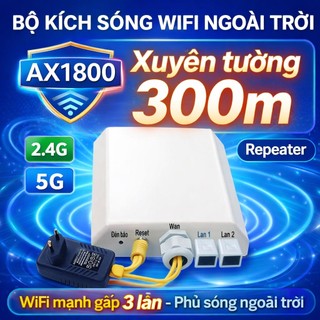 Bộ Kích Sóng WiFi Ngoài Trời AX1800 Xuyên Tường 300m 2 Băng Tần 2.4G 5G Công Suất Lớn wifi 6 ver 5.0