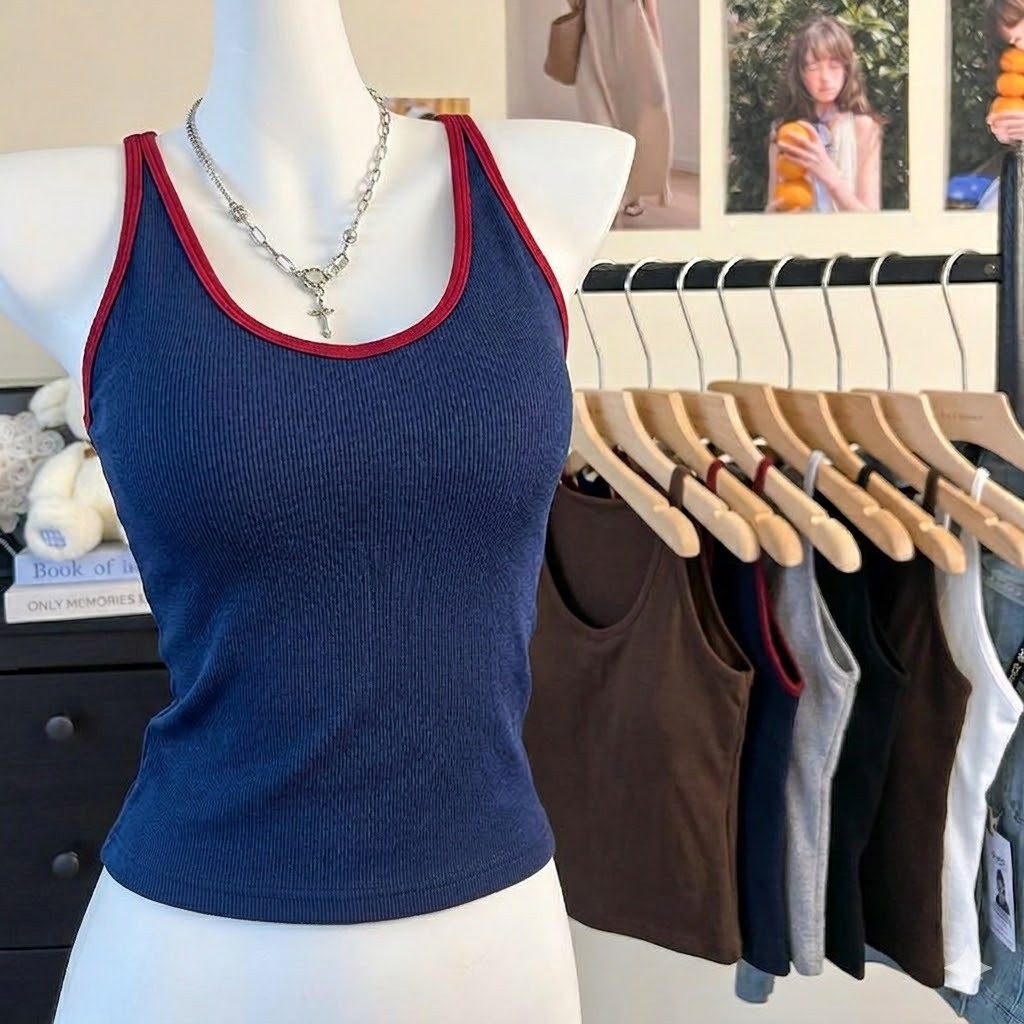 [KÈM MÚT] Áo Thun Nữ Cổ Vòng Chữ I, Áo Ba Lỗ Chất Borip Cotton, Có Đệm Ngực Dáng Ôm Body Tạo Hiệu Ứng Thon Gọn Tôn Dáng | BigBuy360 - bigbuy360.vn